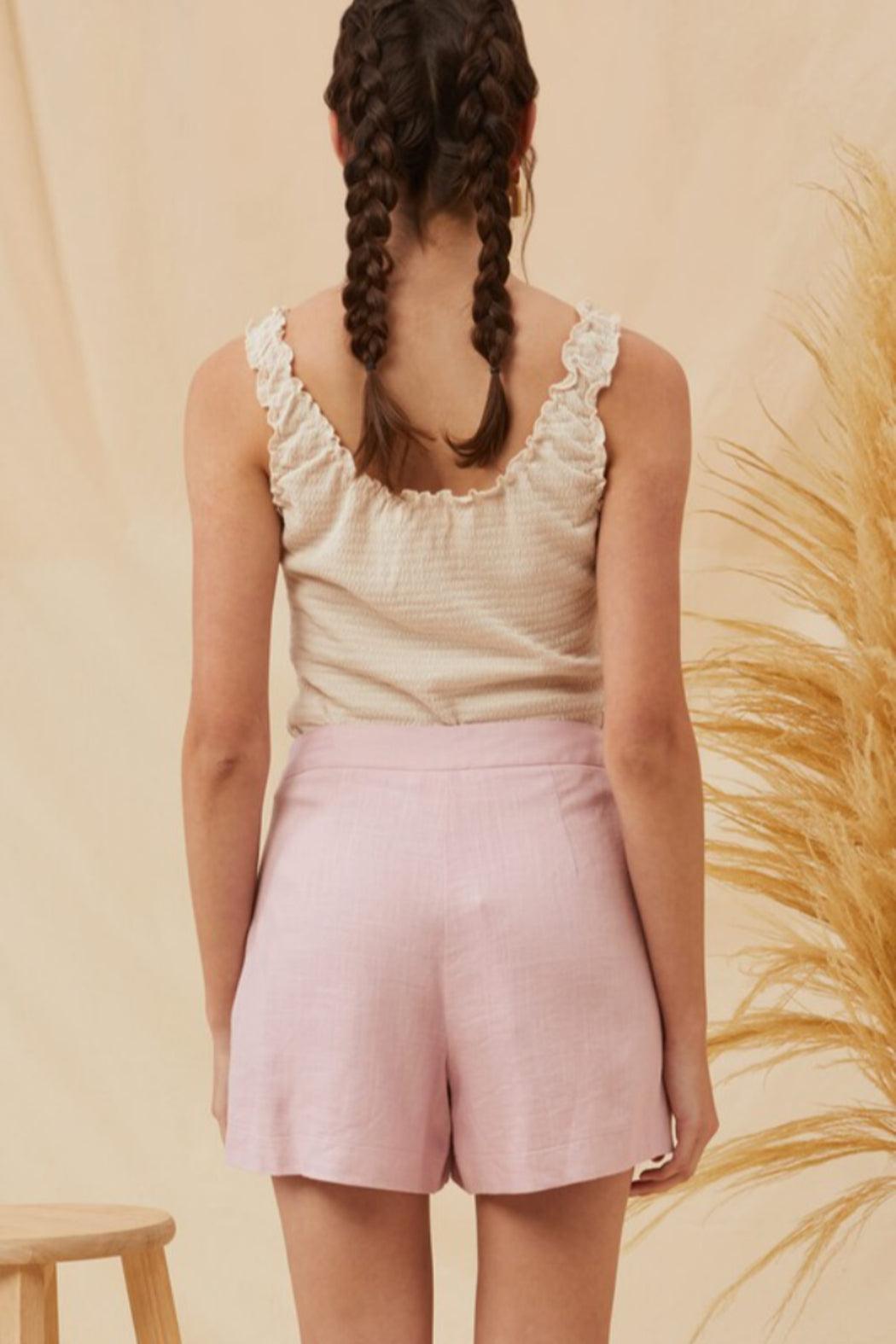 High Waist Linen Short Product Image