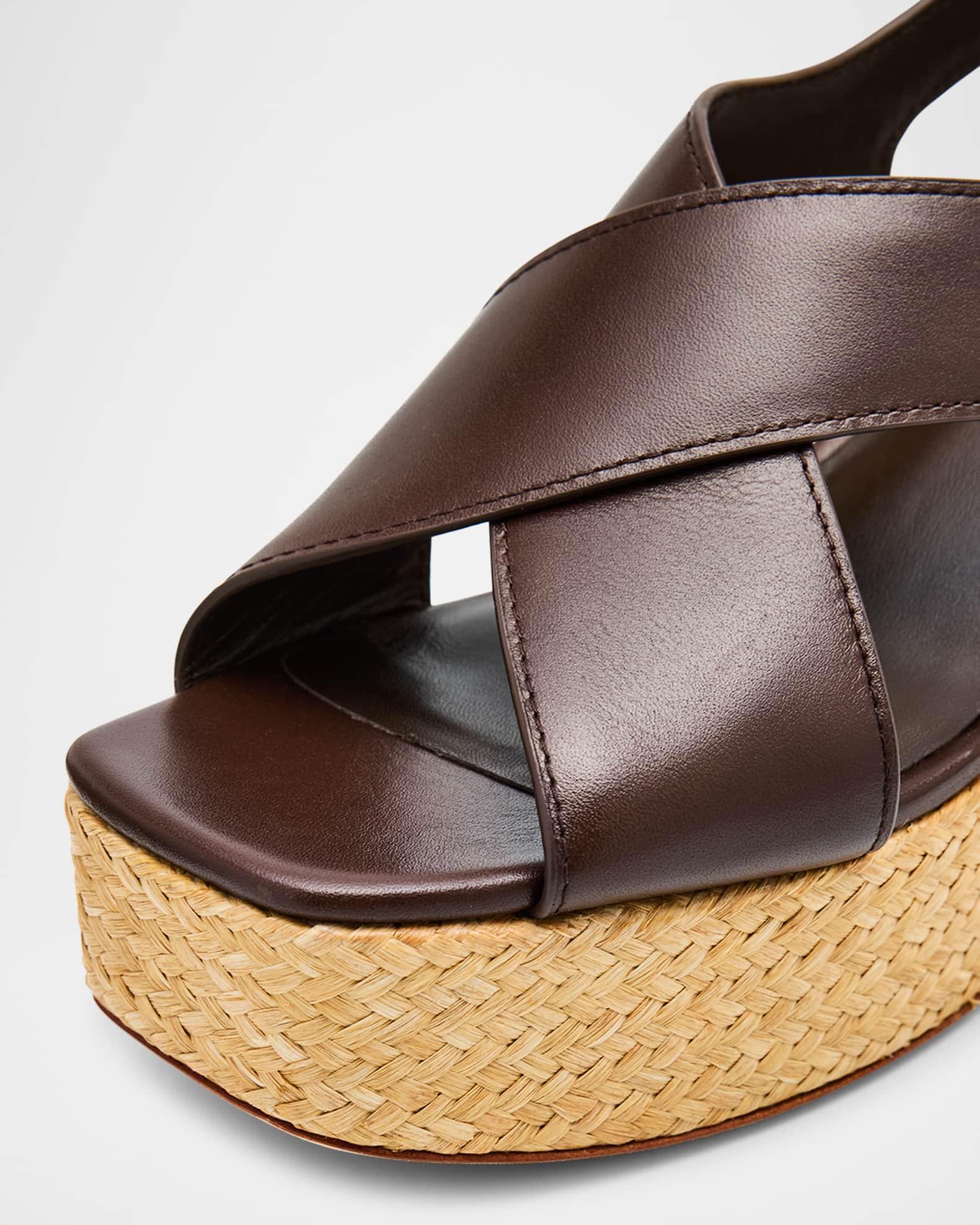 Clementina Leather Crisscross Platform Sandals Product Image