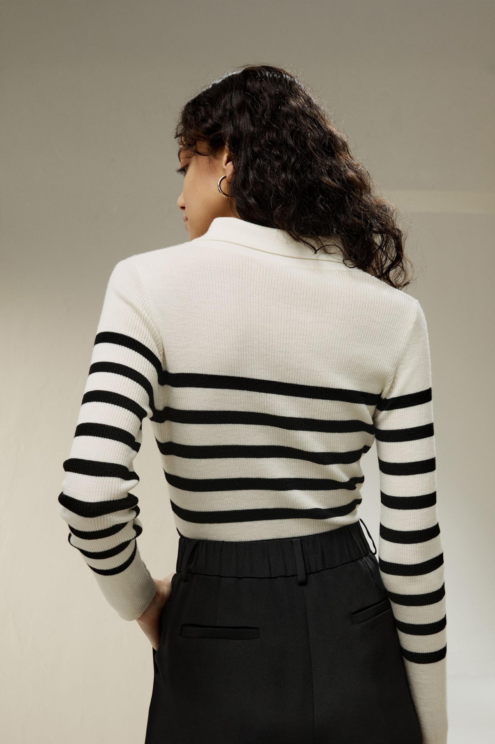 Striped Ultra-fine Merino Wool Sweater Product Image