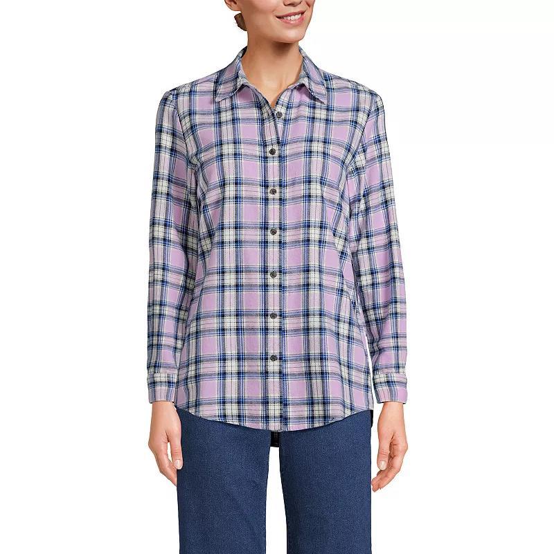 Womens Lands End Flannel Boyfriend Shirt Product Image