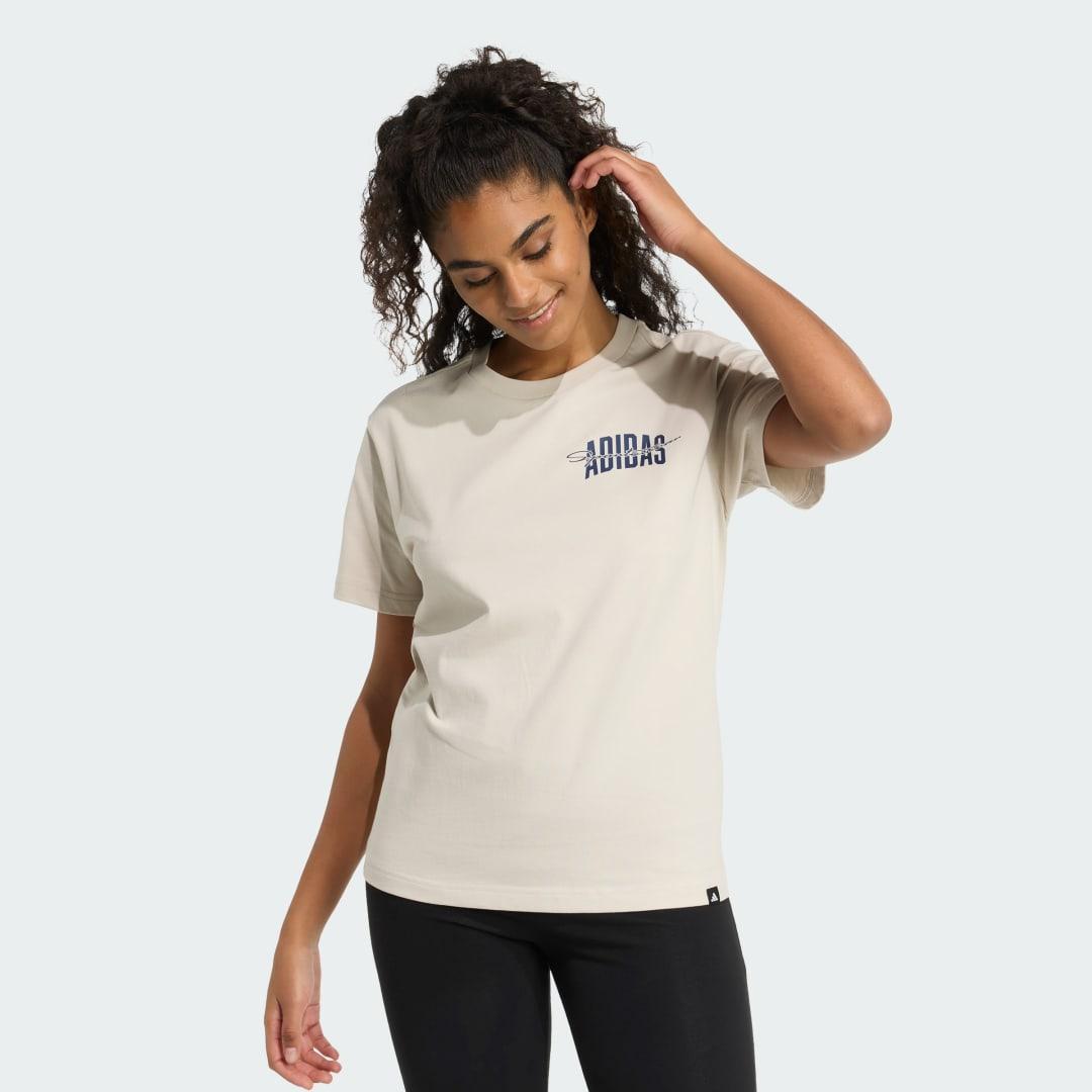 adidas Collegiate Graphic Tee Dark Blue XS Womens Product Image