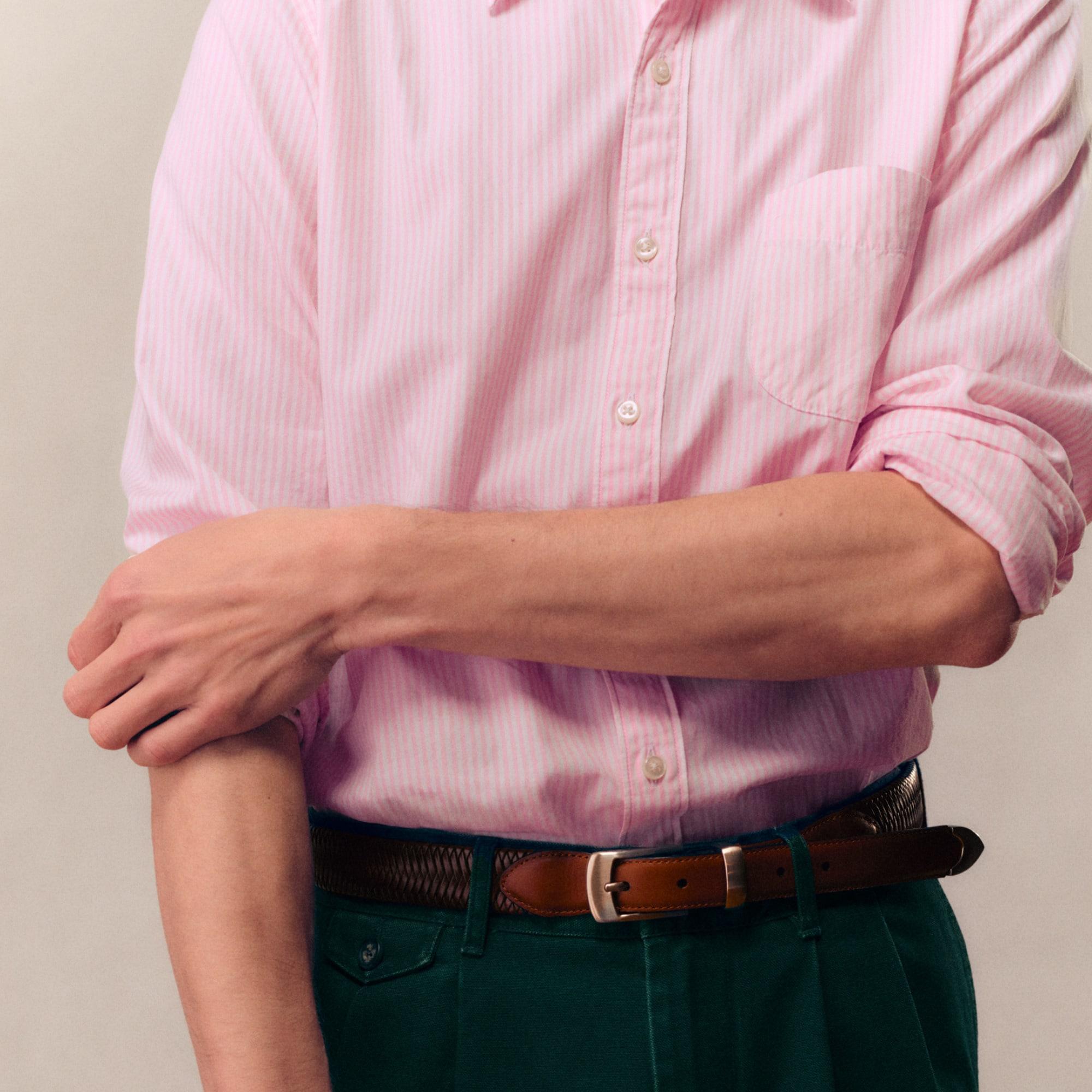 Relaxed-fit double-pleated chino pant in washed canvas Product Image