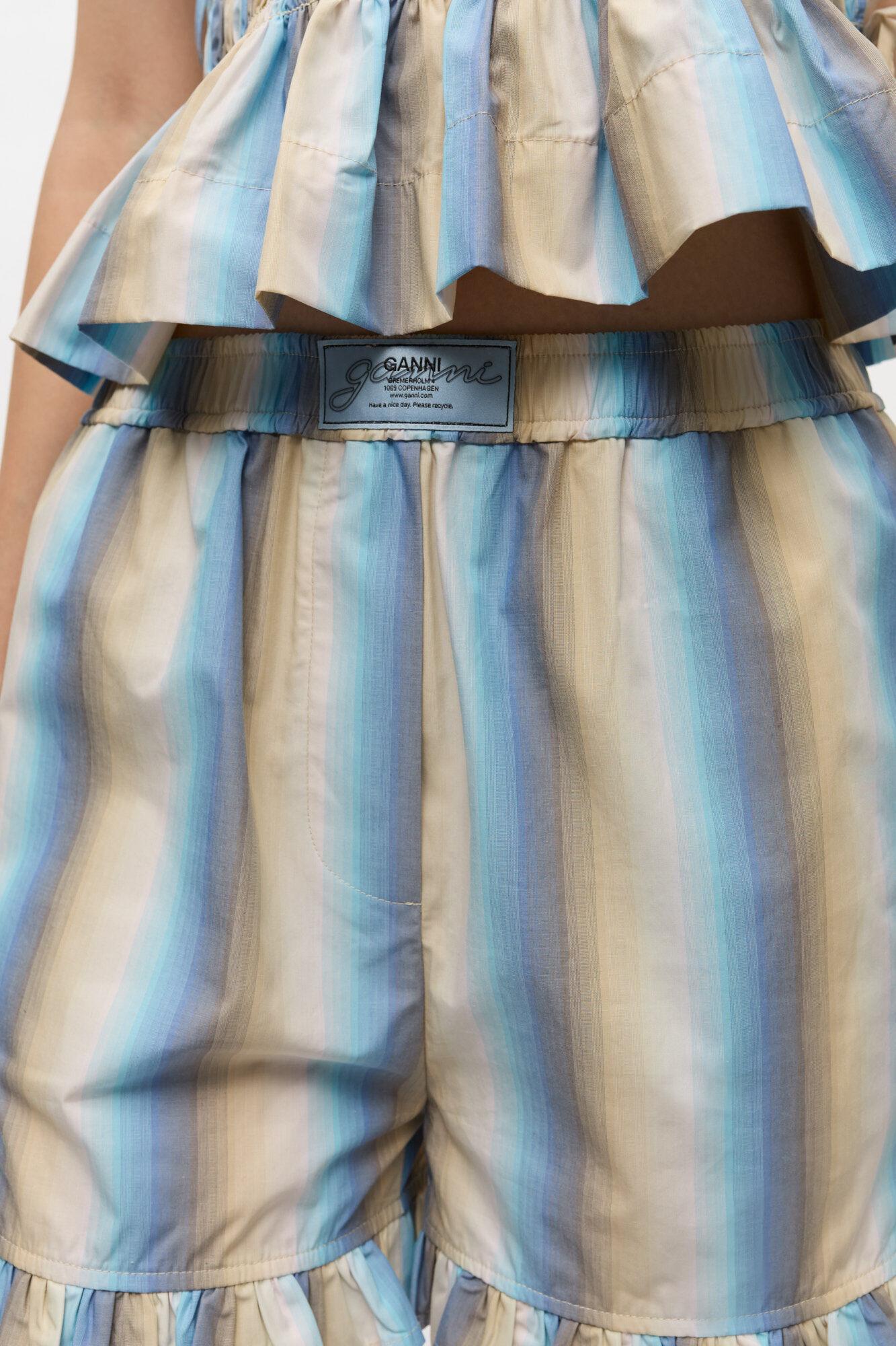 Ombre Stripe Ruffle Shorts Product Image