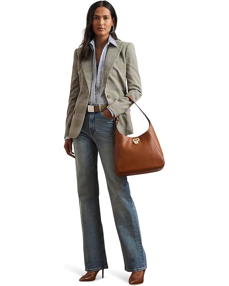 High-rise Pleated Wide-leg Jeans Product Image