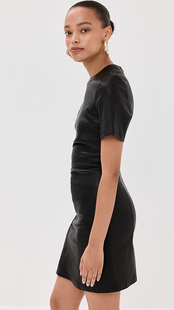 rabanne Short Gathered Dress in Lambskin | Shopbop Product Image