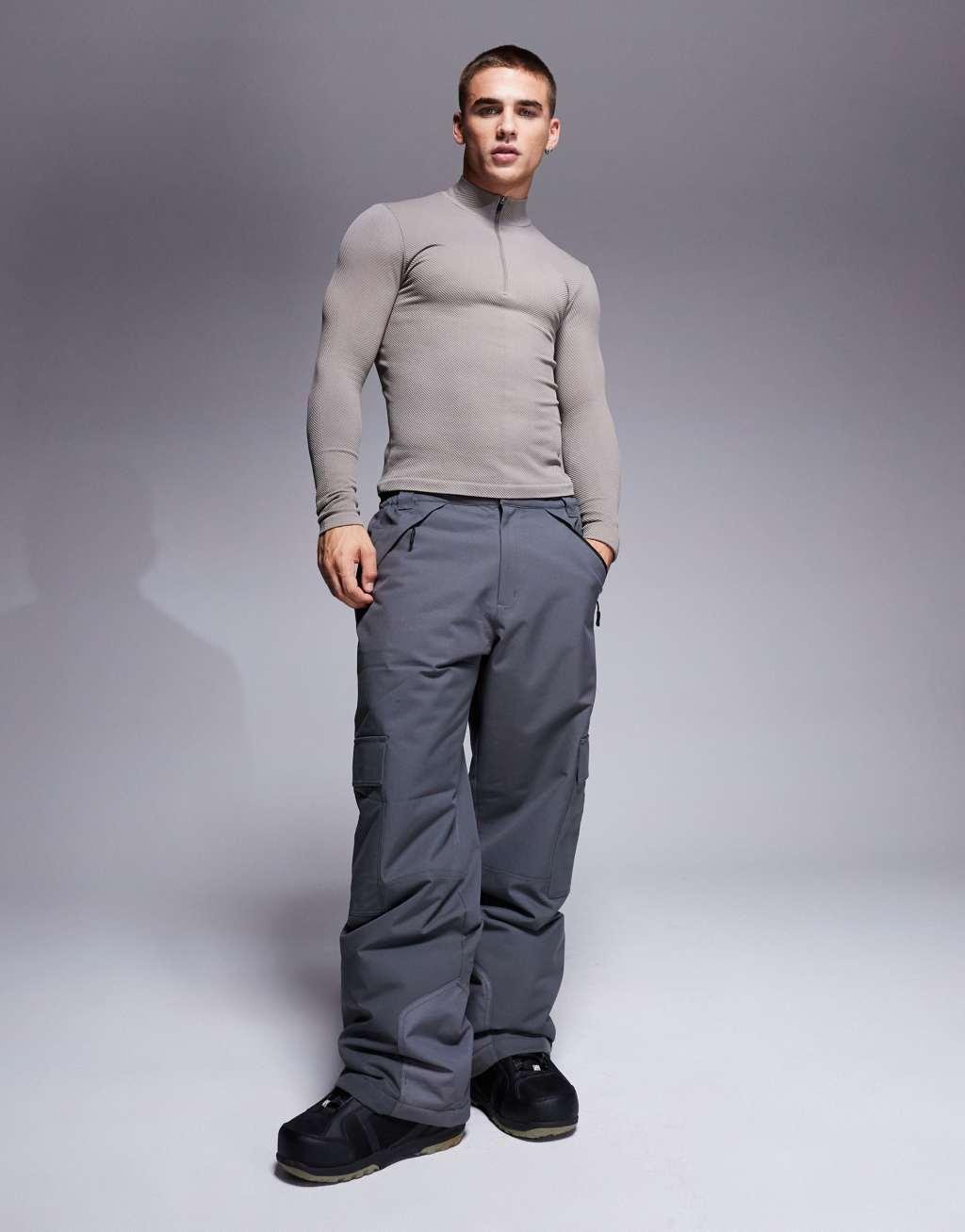 ASOS 4505 Ski seamless thermal base layer 1/4 zip top in clay Product Image