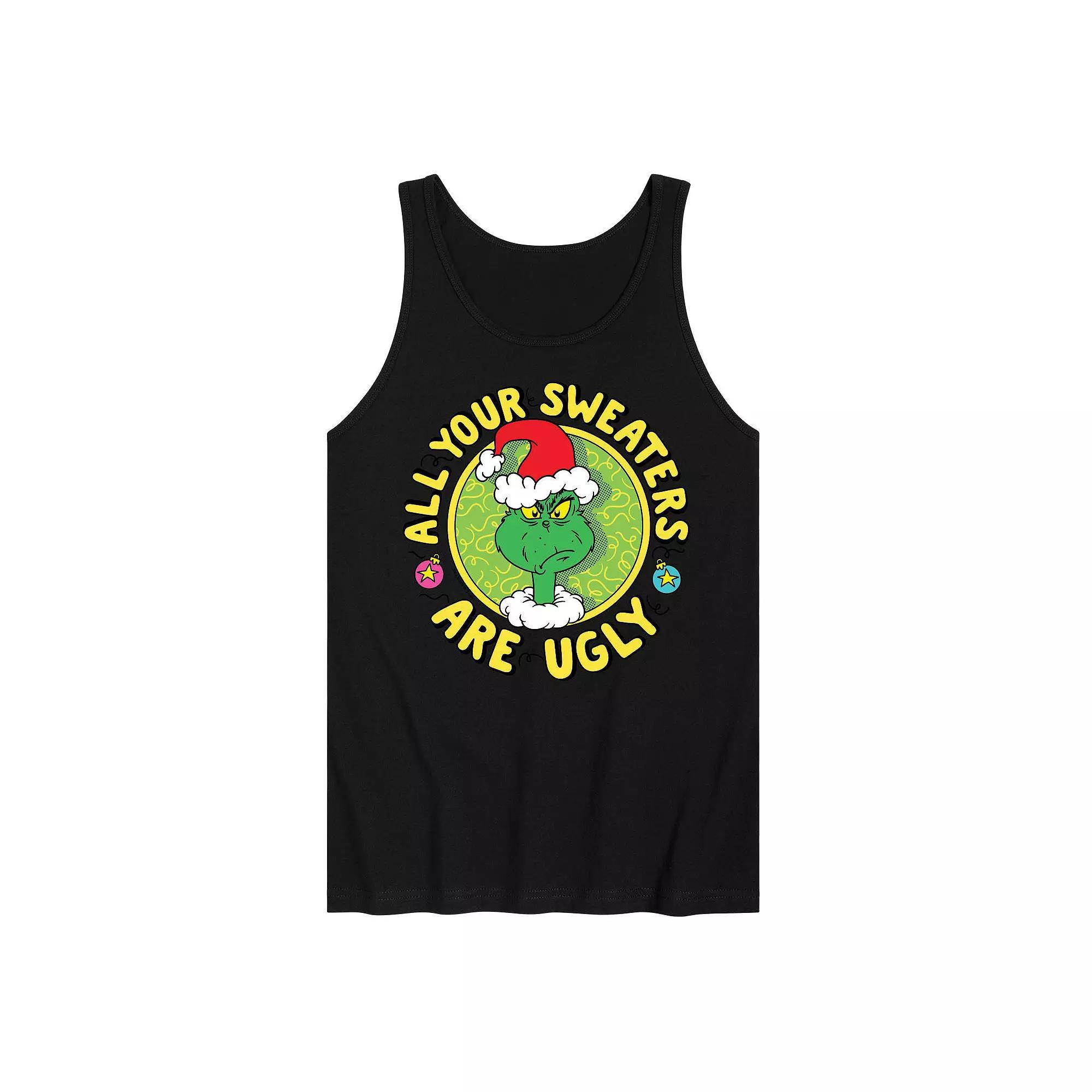 Men's Dr. Seuss The Grinch All Your Sweaters Are Ugly Graphic Tank Top, Size: Medium, Black Product Image