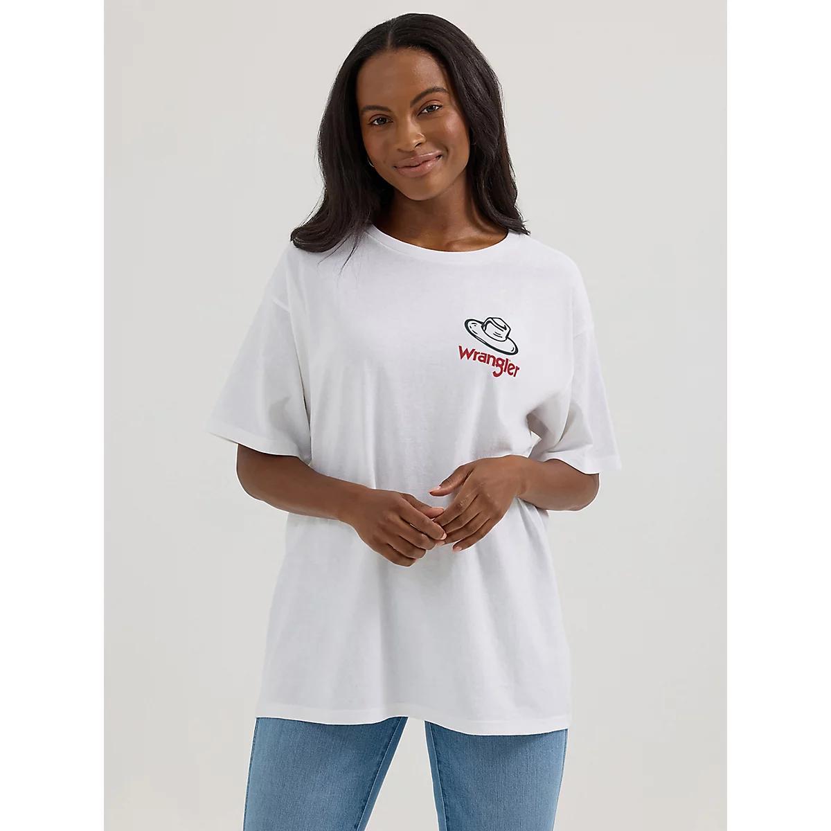 Women's Wrangler Western Back Graphic Oversized Tee in Bull Rider Product Image