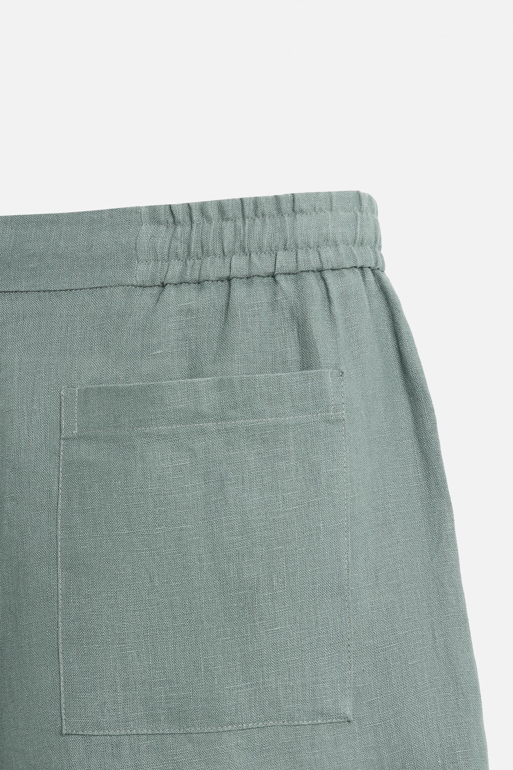 100% LINEN REGULAR FIT SHORTS Product Image