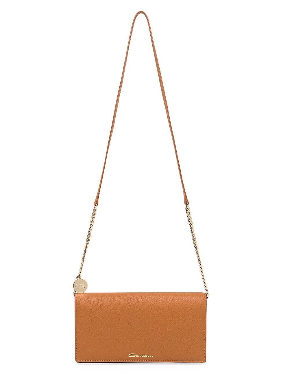 Womens Leather Wallet-On-Chain Crossbody Bag Product Image