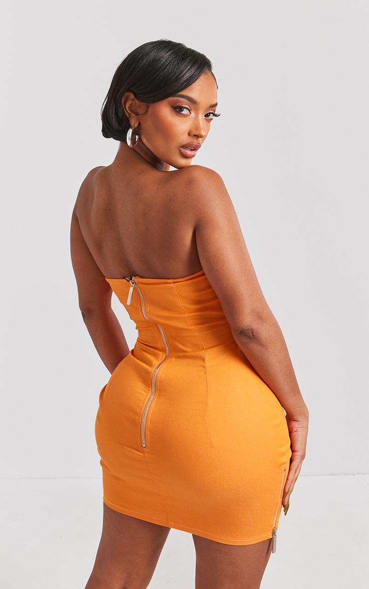 Shape Orange Rope Detail Lace Up Corset Bodycon Dress Product Image