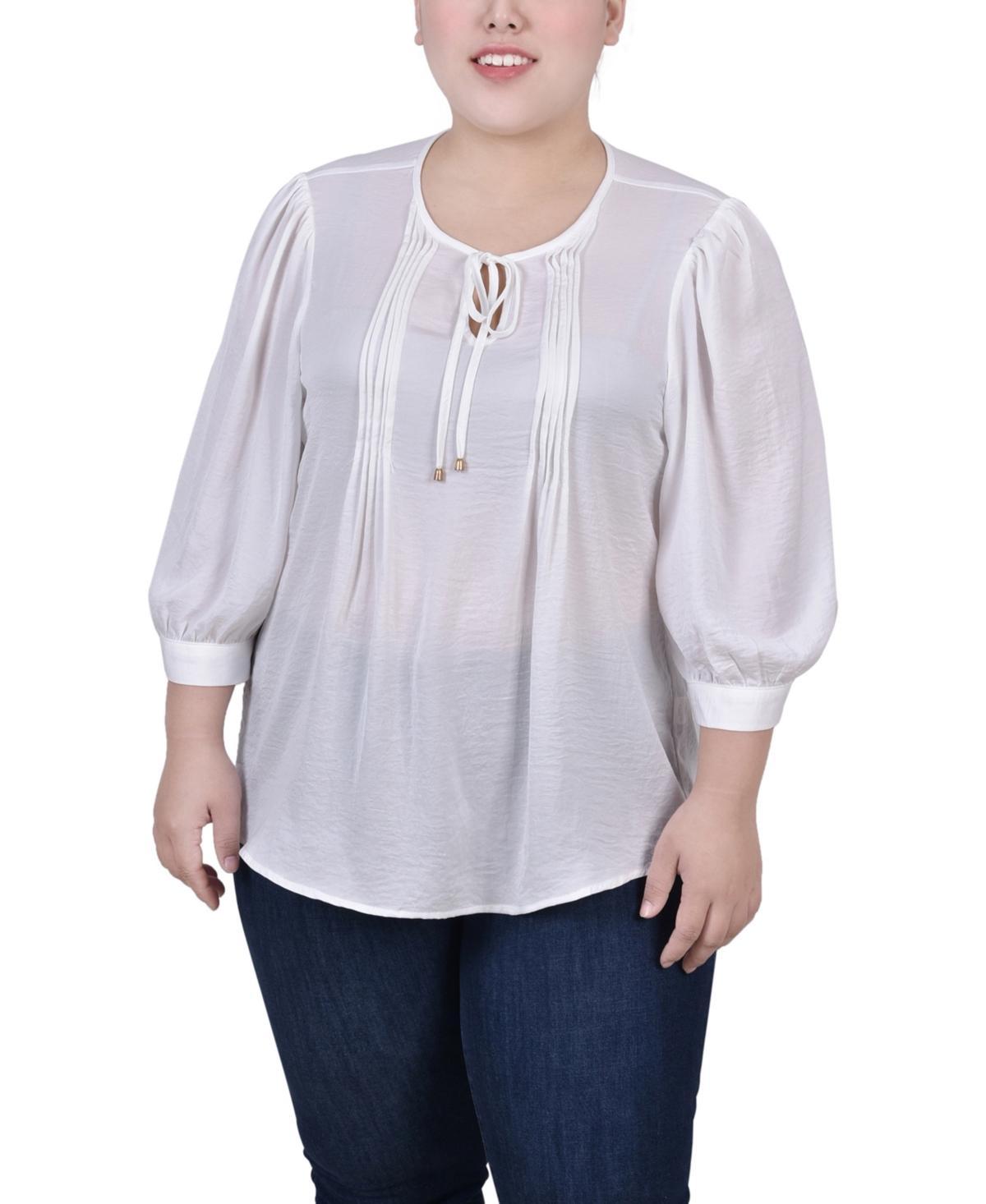 Ny Collection Plus Size Satin Blouse Product Image