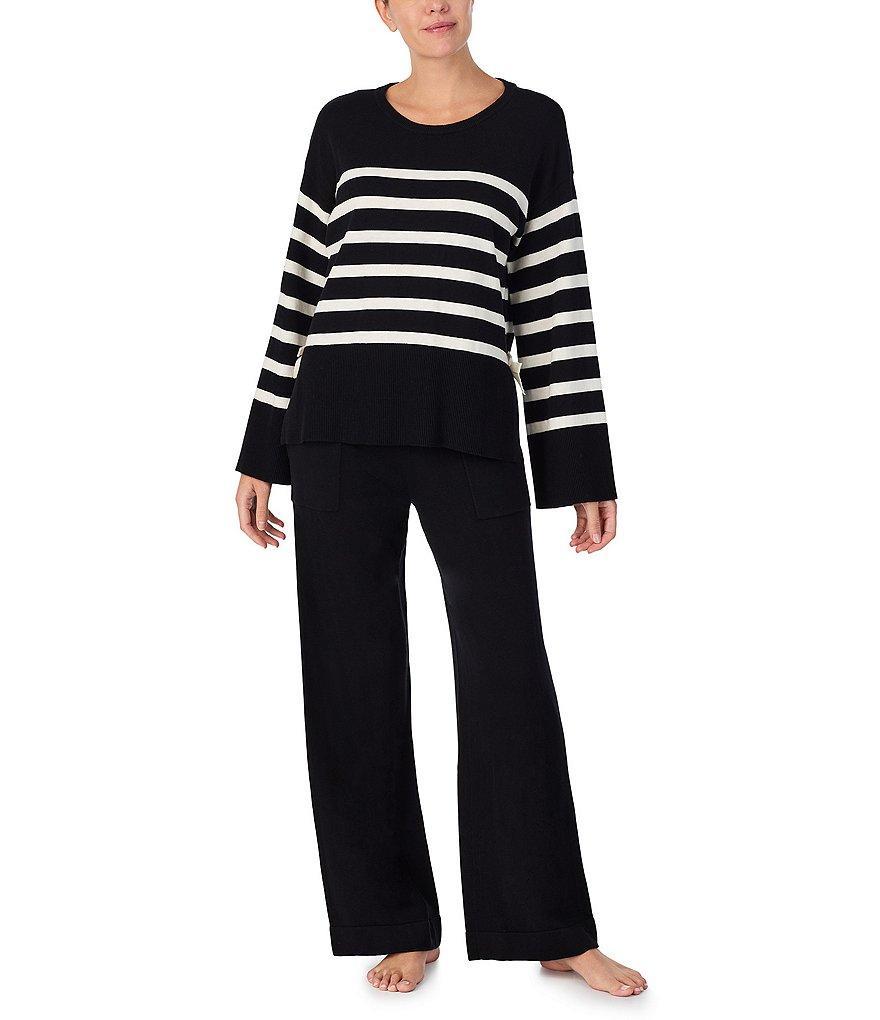 kate spade new york Long Sleeve Crew Neck Sweater Knit Pajama Set Product Image