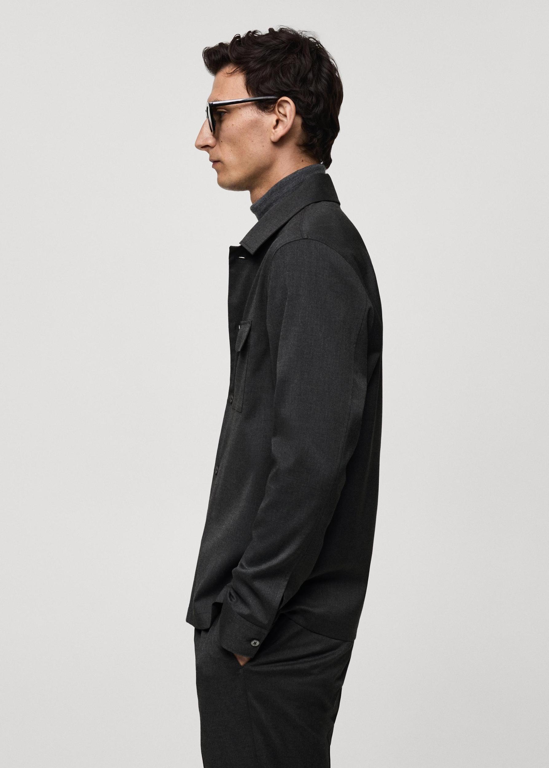 Slim-fit overshirt with pockets - Men | MANGO USA Product Image