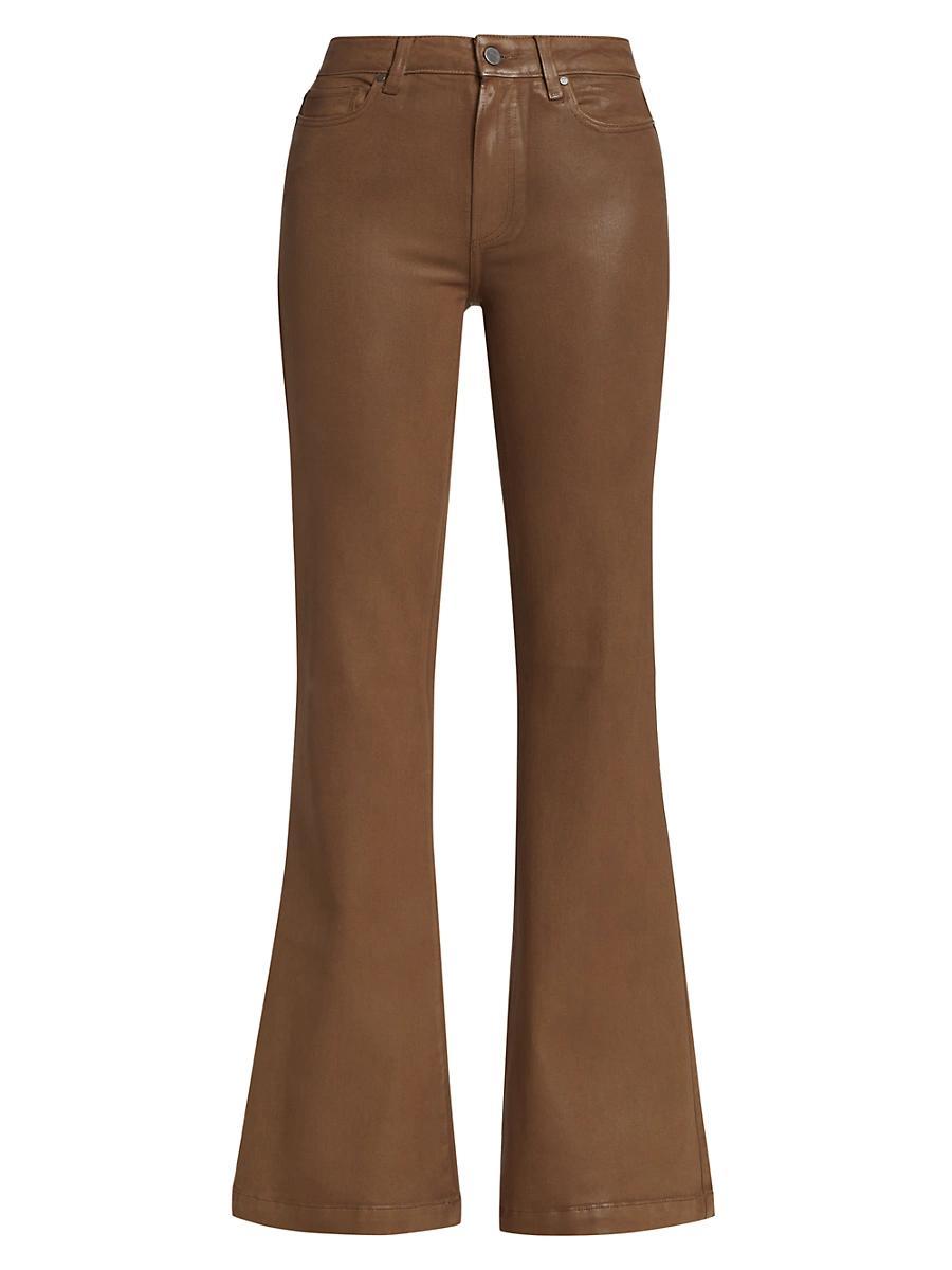 Womens Genevieve High-Rise Coated Stretch Flare Jeans Product Image