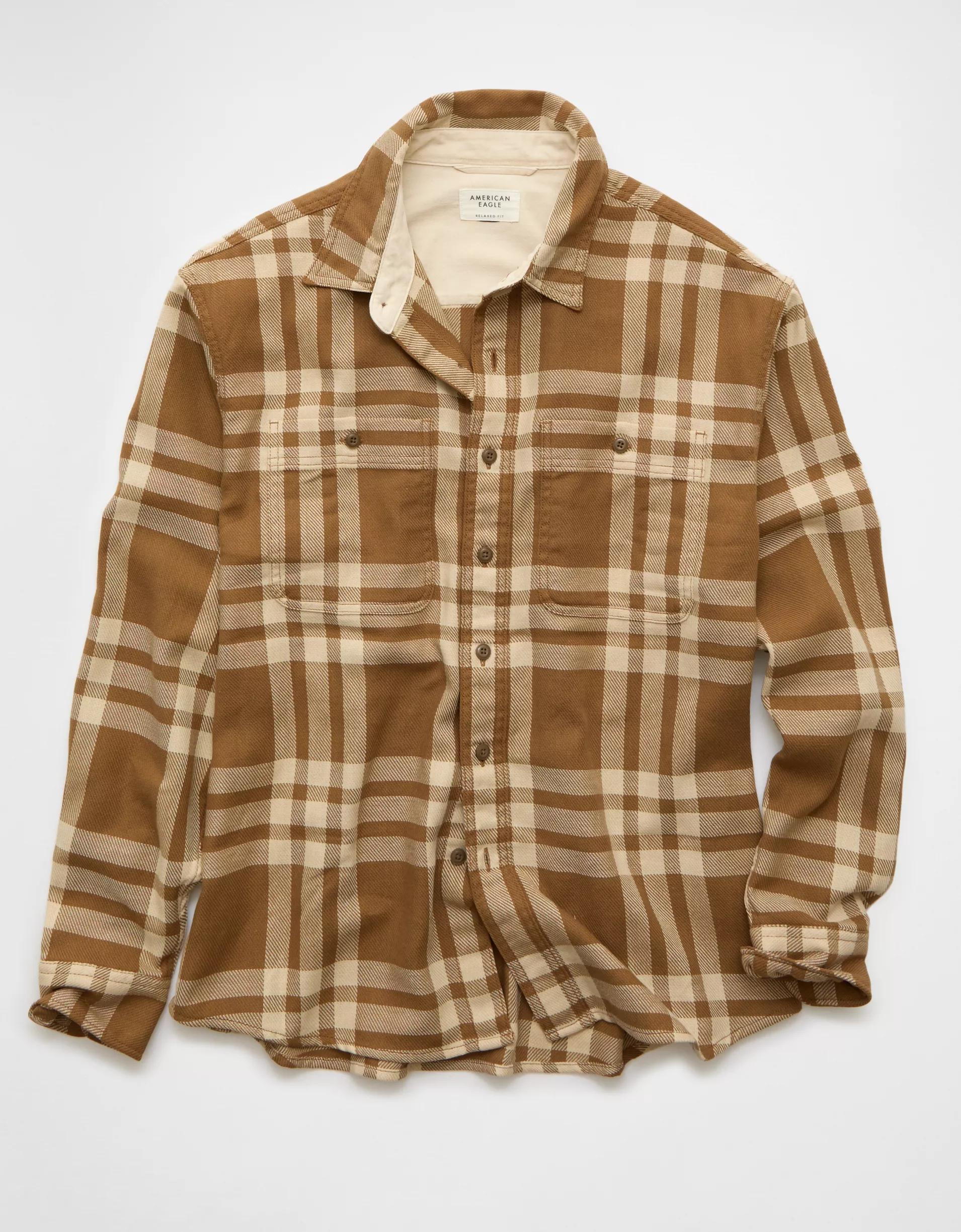 AE Textured Flannel Shirt Product Image