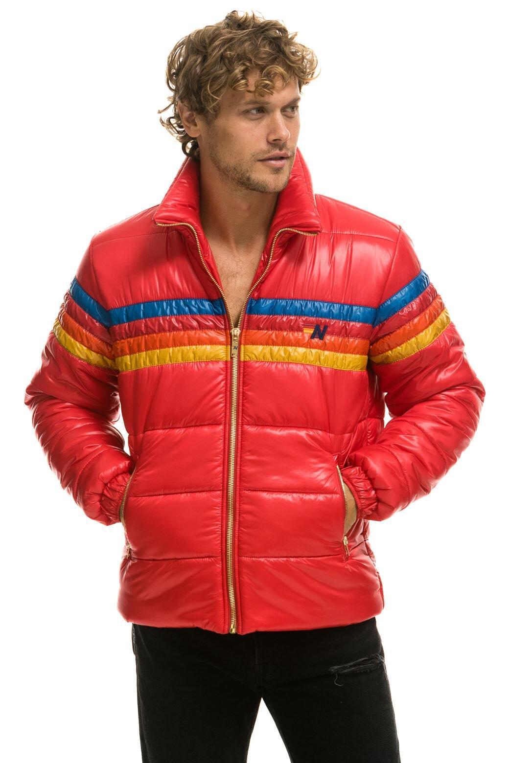 4 STRIPE LUXE TRAVELER JACKET - GLOSSY CHERRY Male Product Image