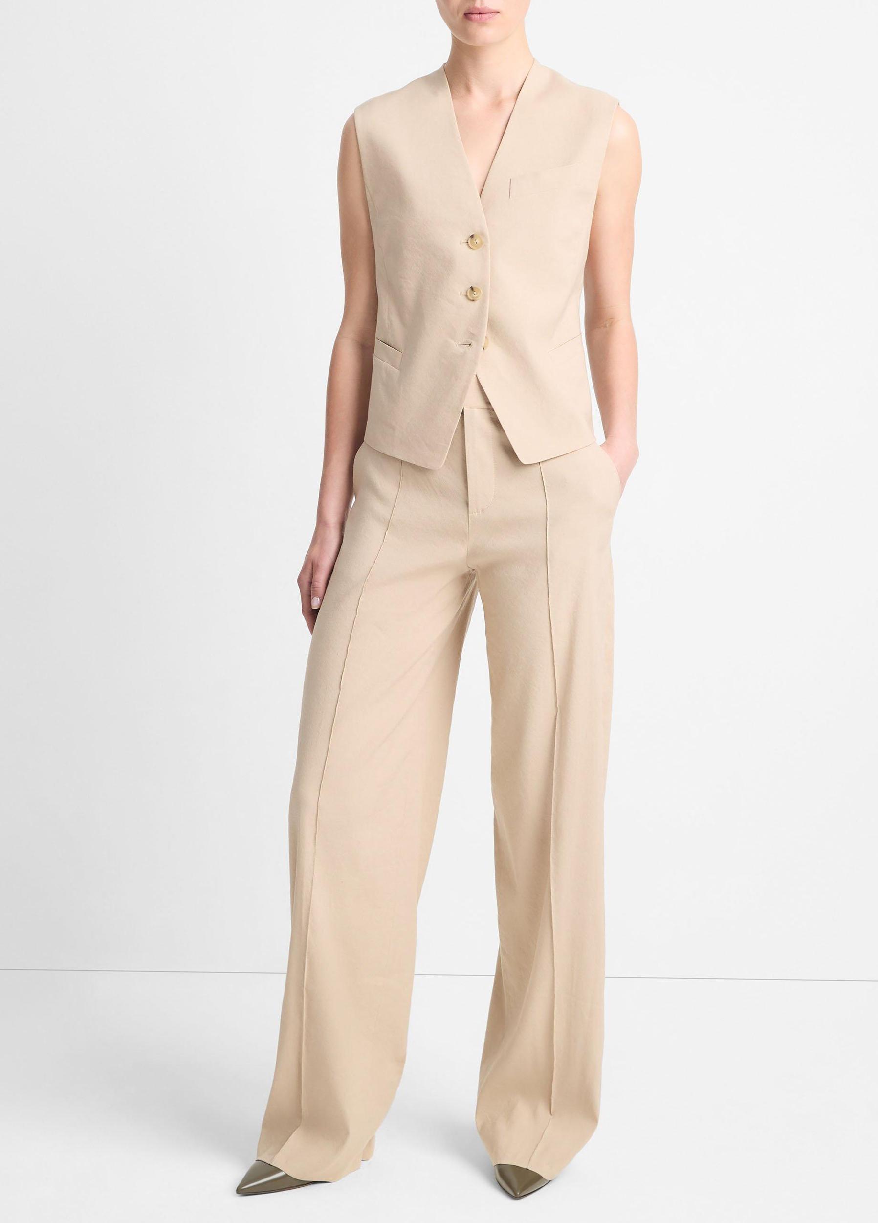 Linen-Blend Vest Product Image