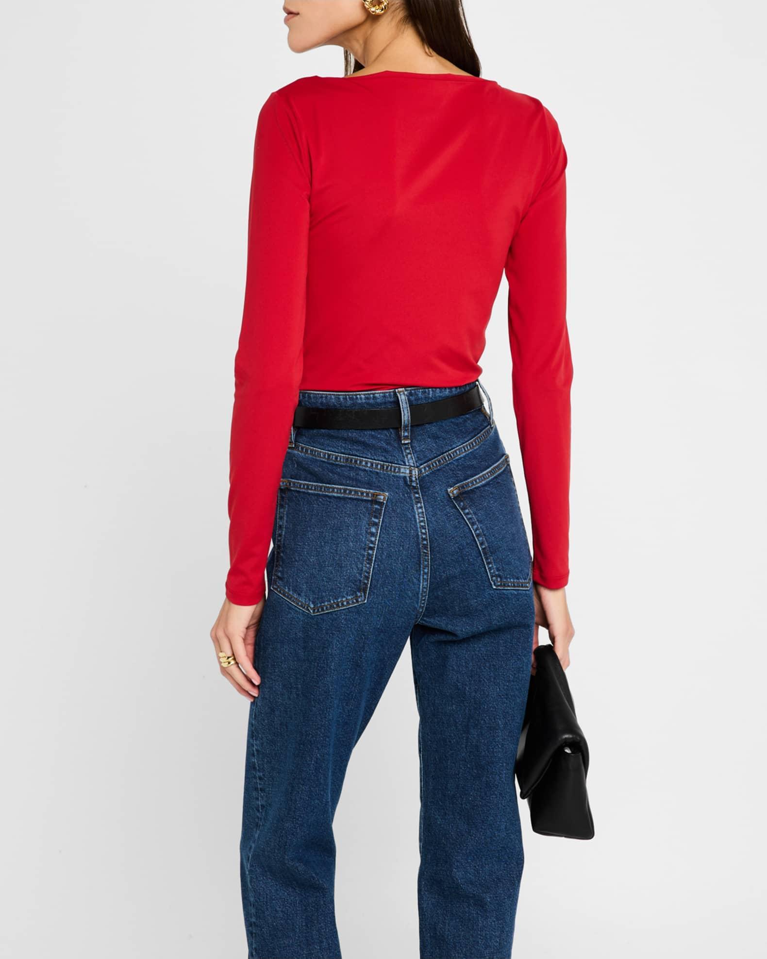 Ruched Long-Sleeve Top Product Image