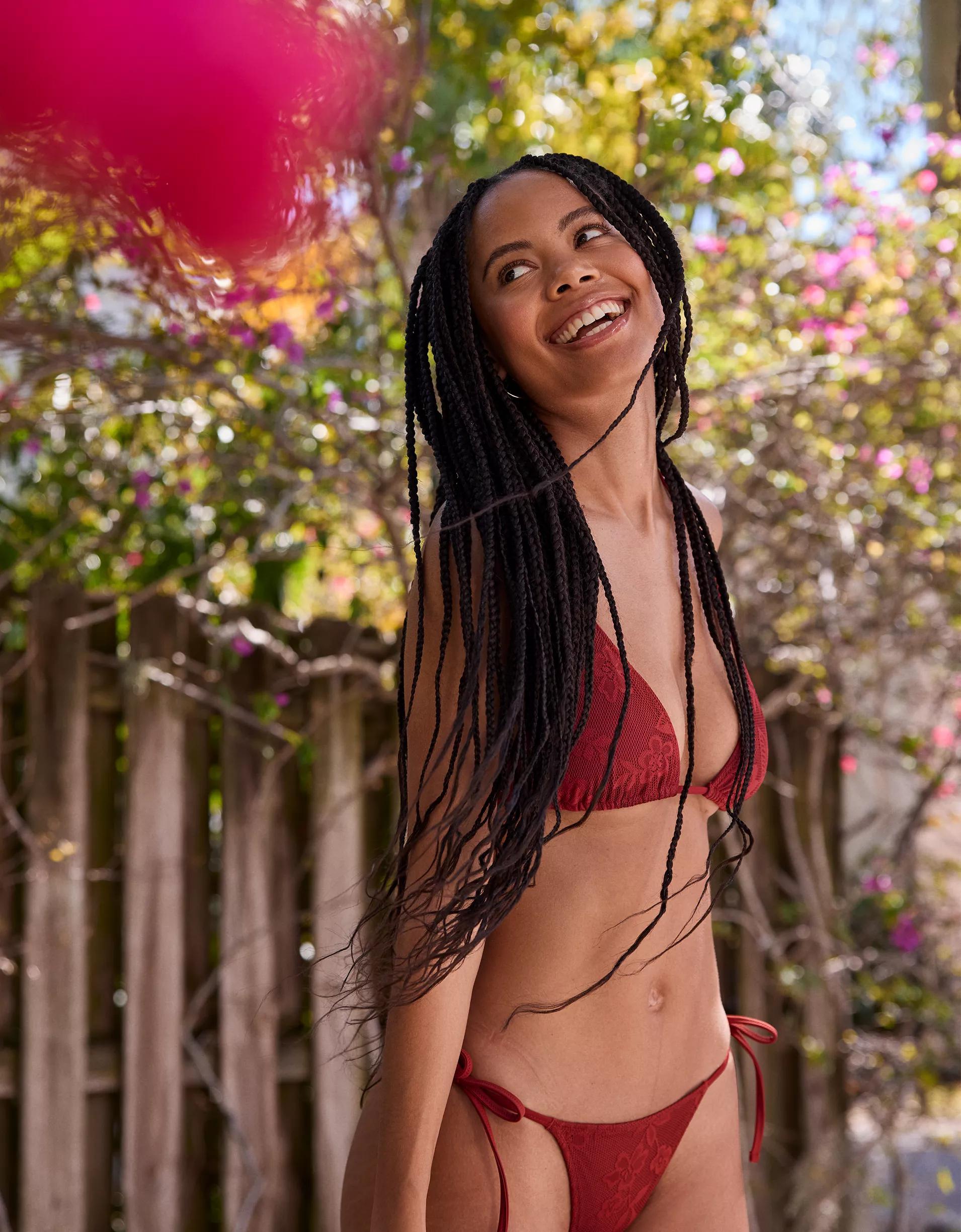 Aerie The Sunbun Lace Bikini Bottom Product Image