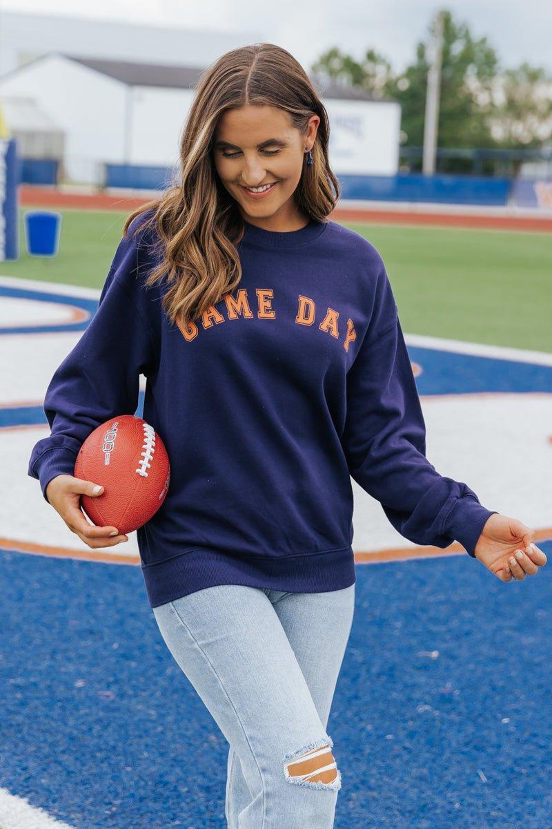 Navy Game Day Sweatshirt - FINAL SALE Product Image