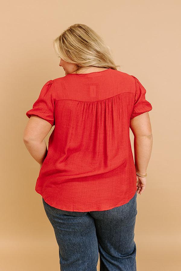 Cafe And Caramel Shift Top Curves in Crimson Product Image