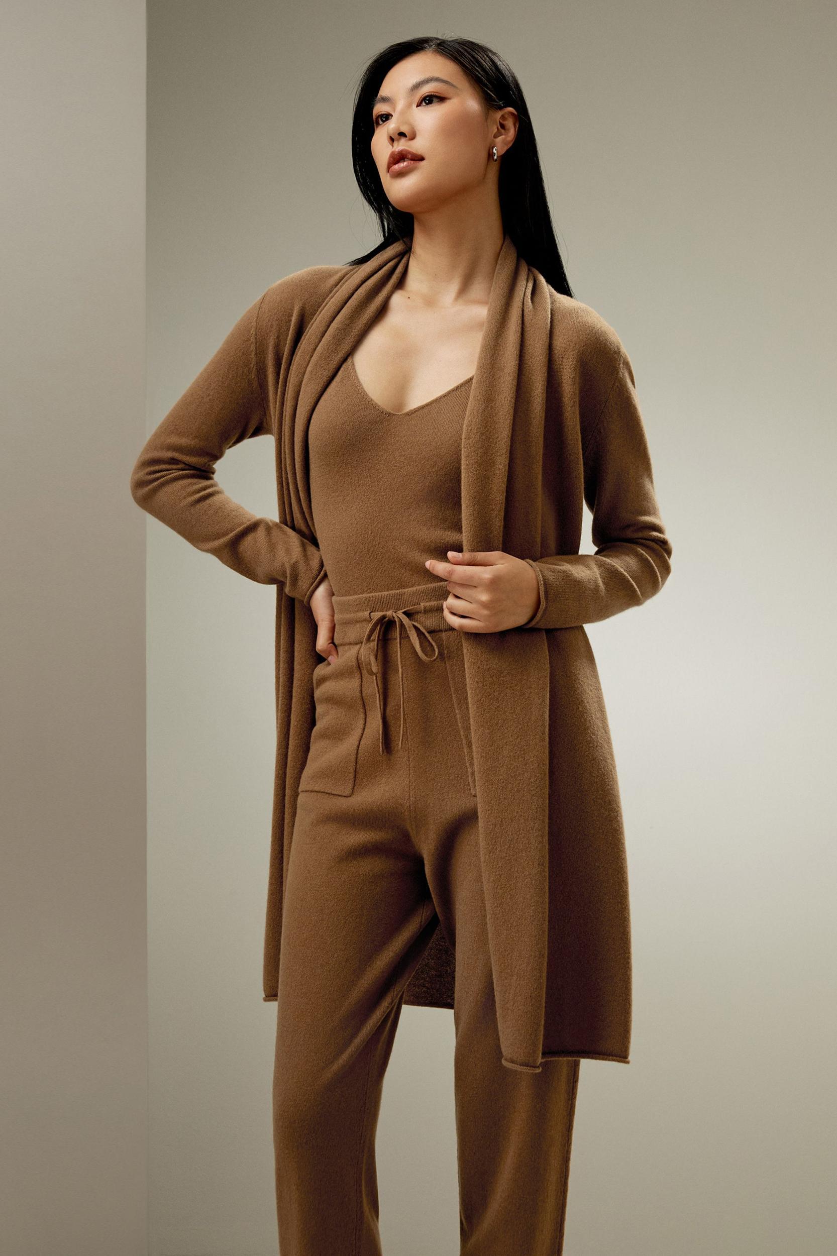 LILYSILK Cashmere Cardigan Women - Toffee Pure Cashmere - Soft Relaxed Fit Cardigan XL Product Image