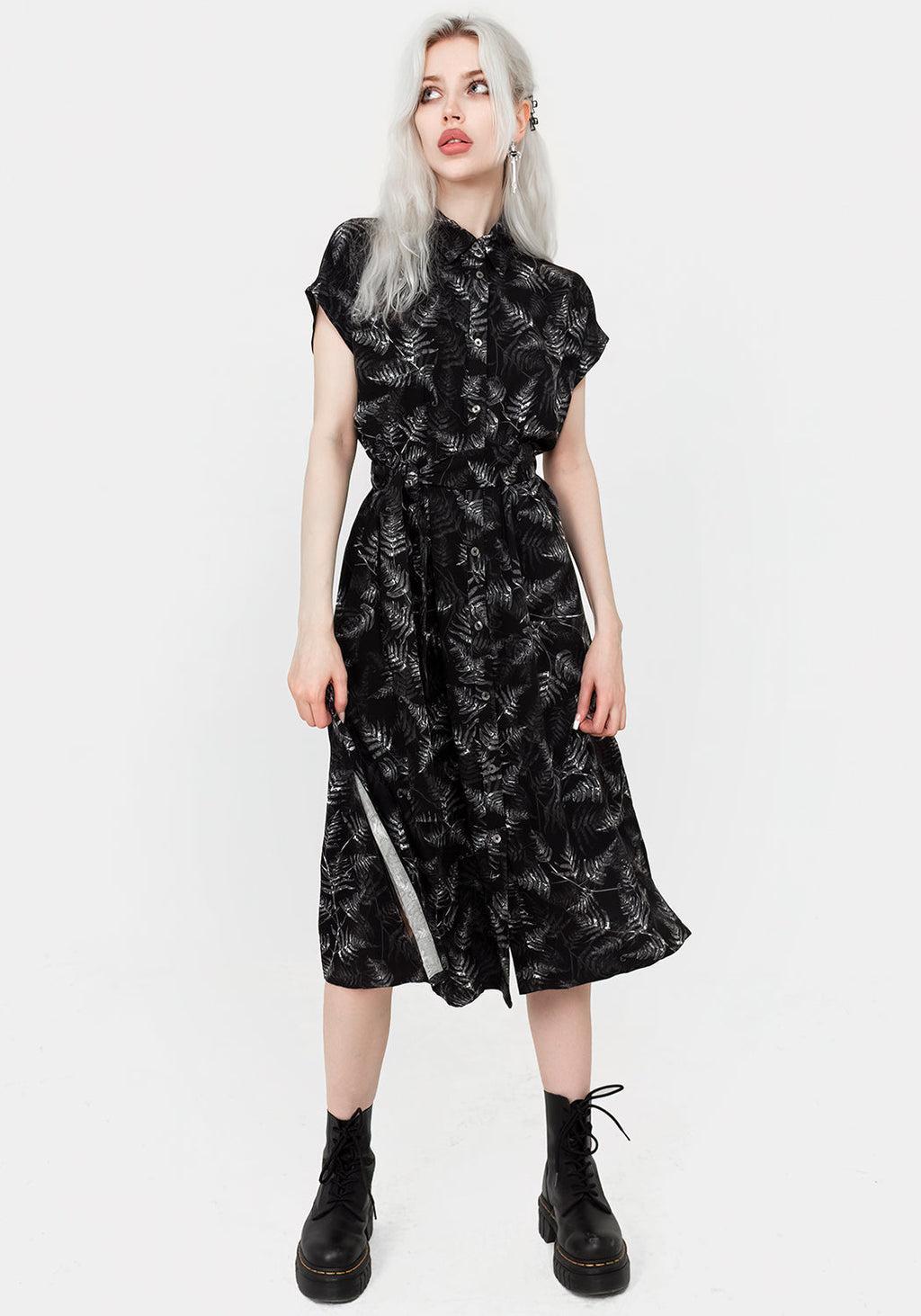 Bracken Tie Waist Midi Shirt Dress Product Image