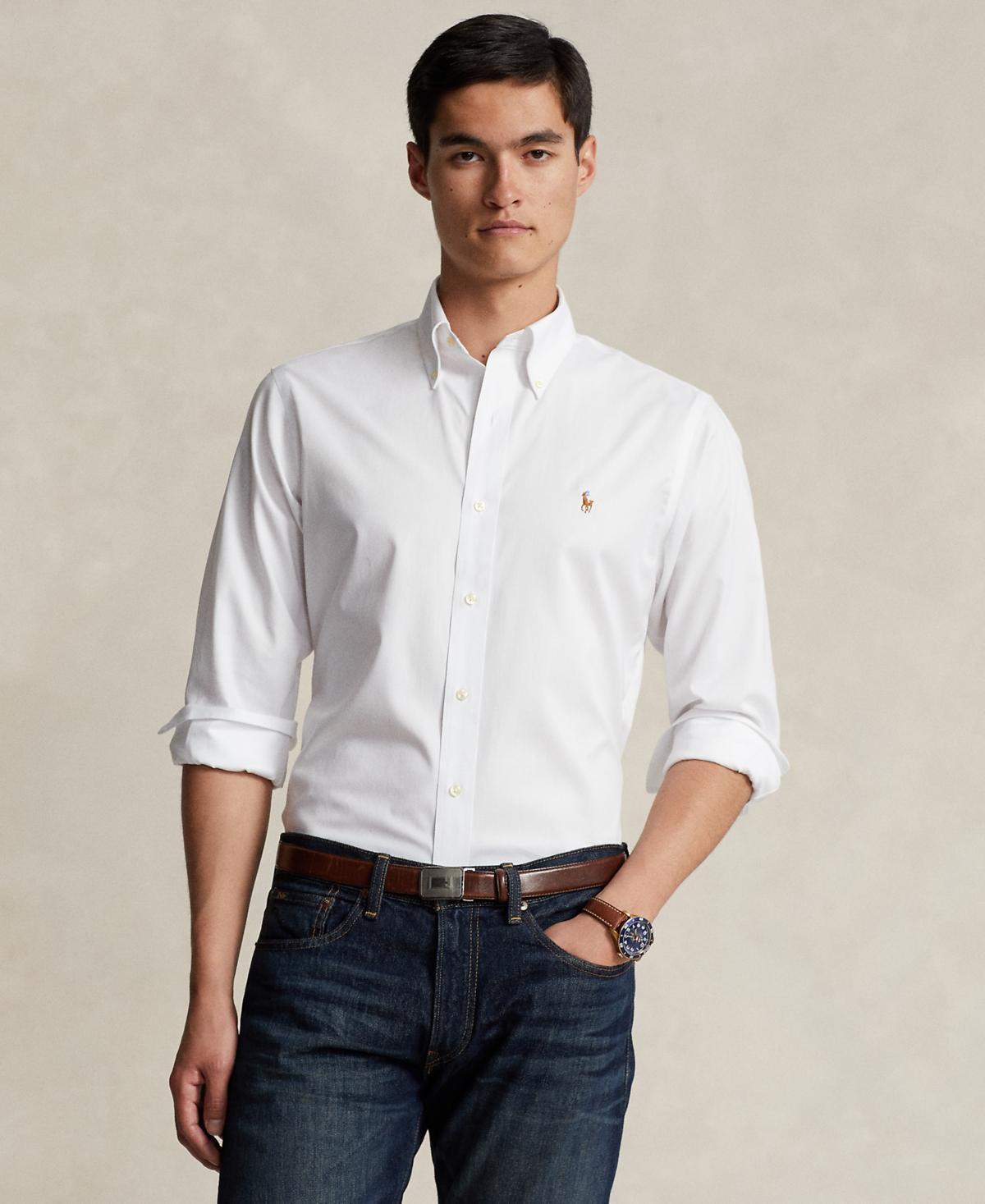 POLO RALPH LAUREN Men's Purepress Cotton Oxford Shirt In White Product Image