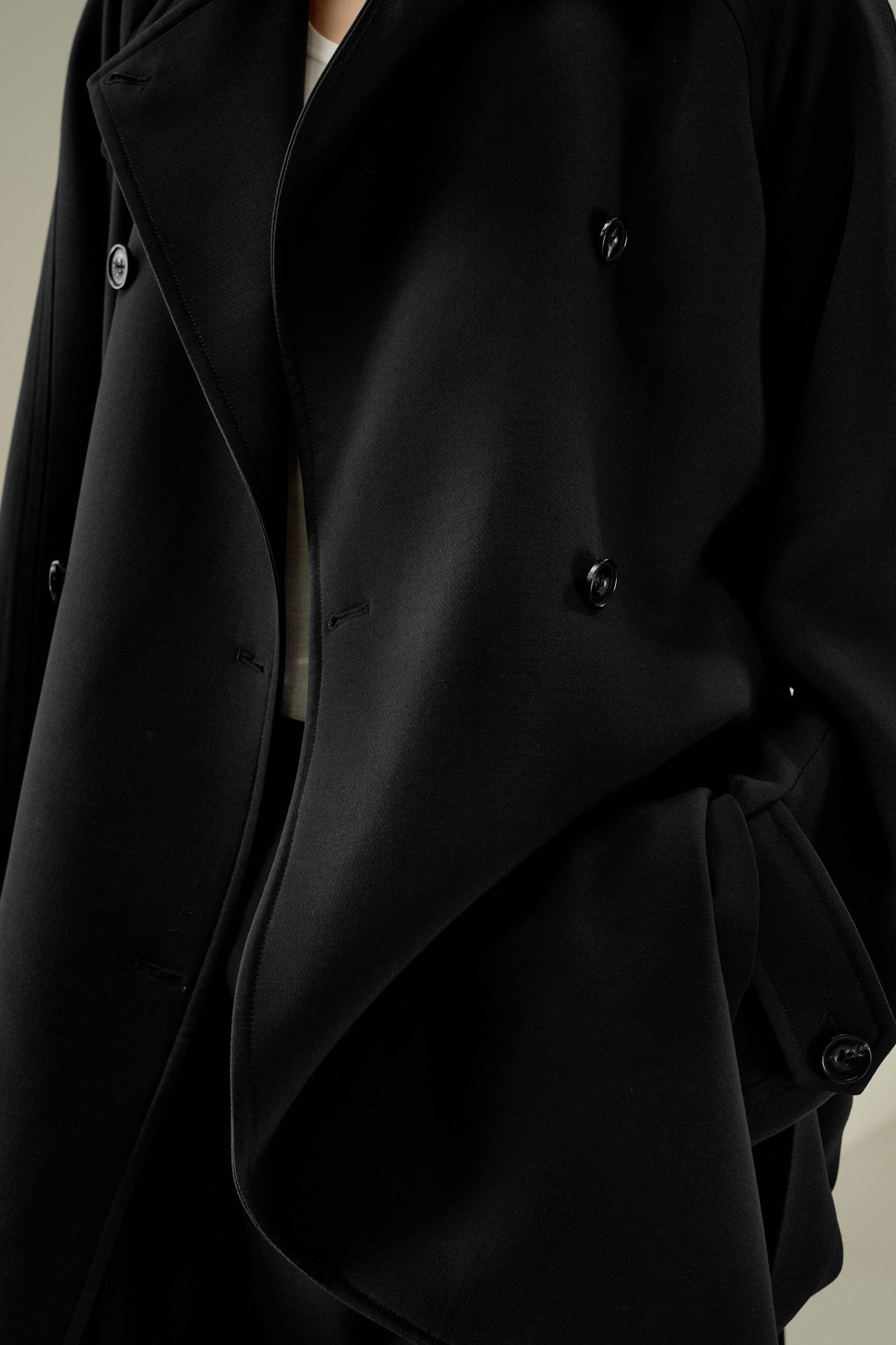 Double-Breasted Silk-Blend Belt Coat Product Image