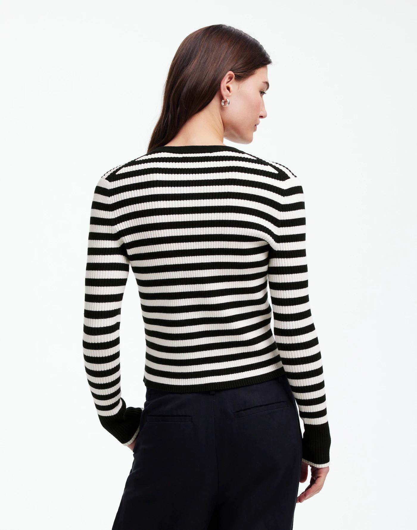 Zip-Front Cardigan in Stripe Product Image