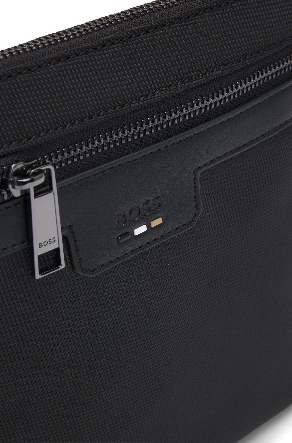 BOSS - Structured envelope bag with signature trims - Black Product Image