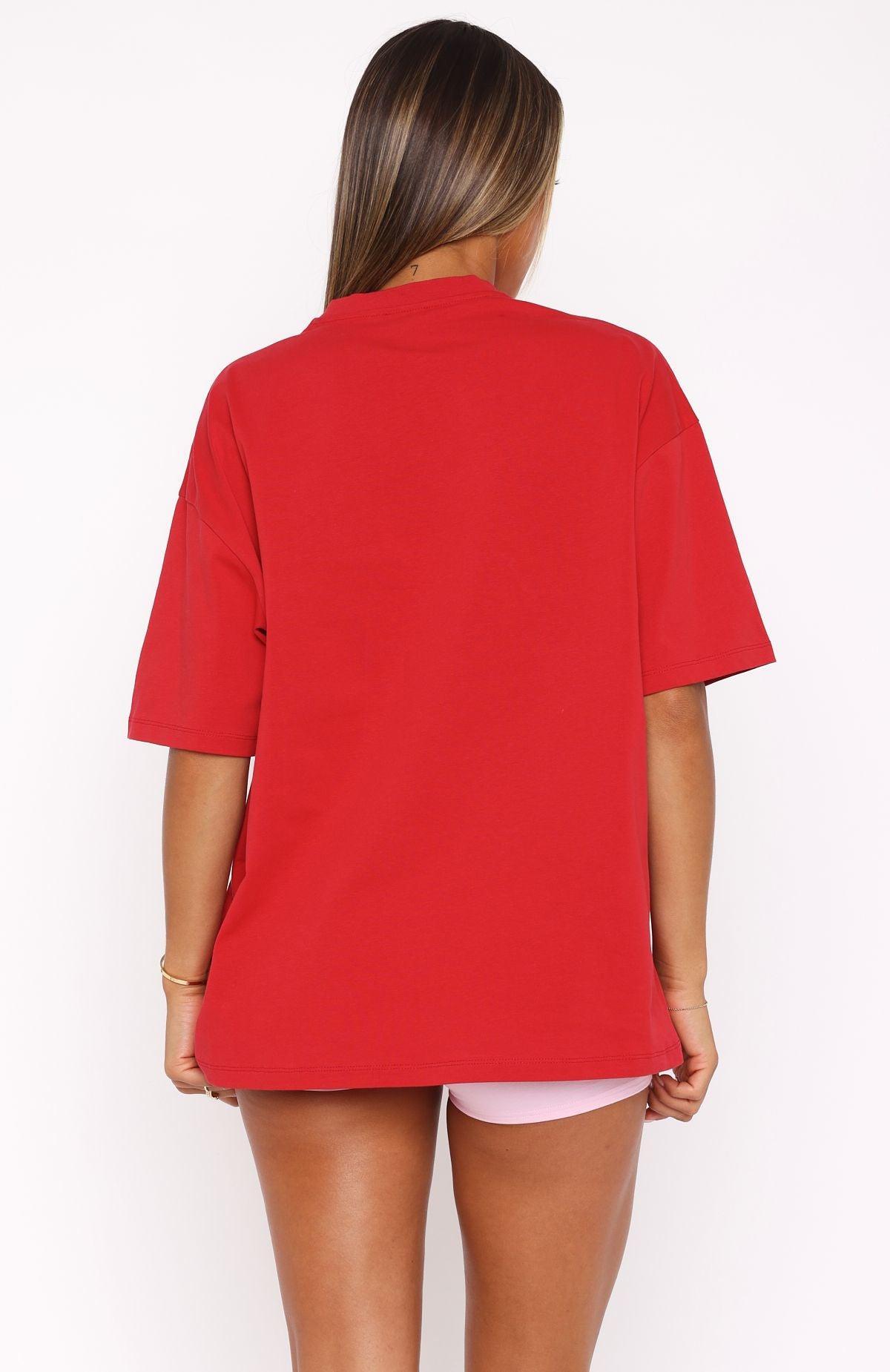 With Love In The Moment Oversized Tee Red Product Image