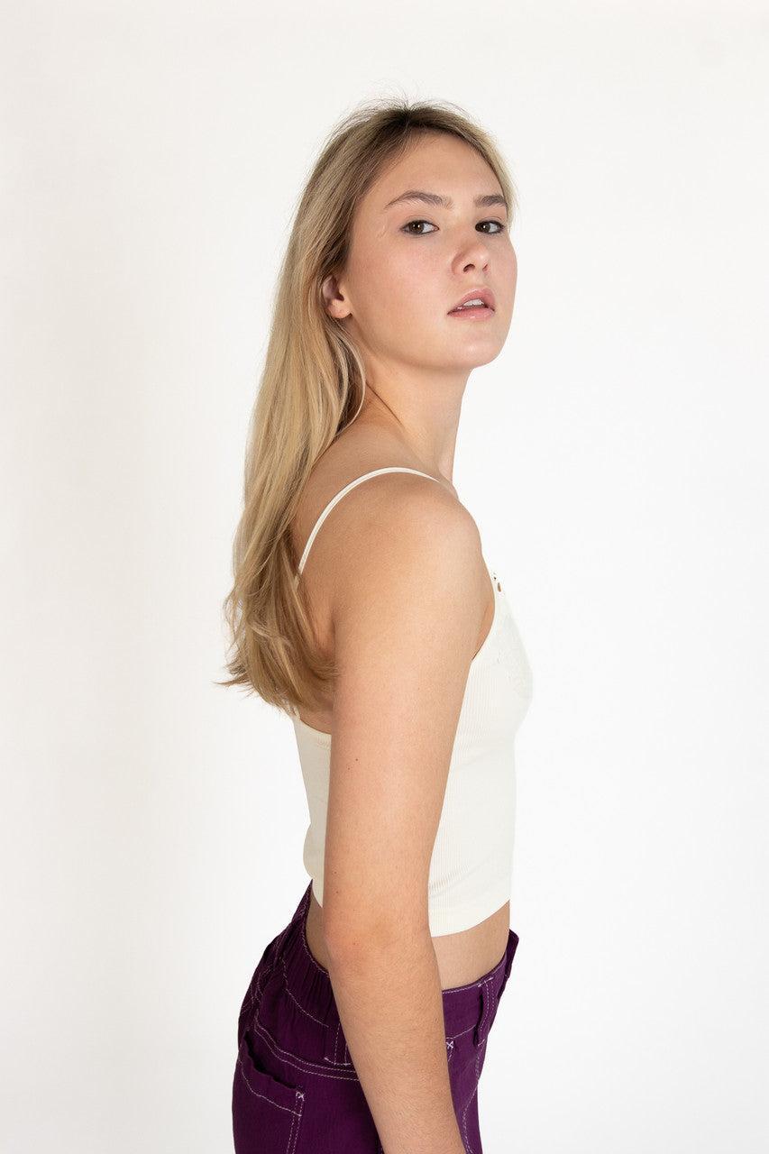 Vanilla Seamless Lace Pattern Cami Product Image