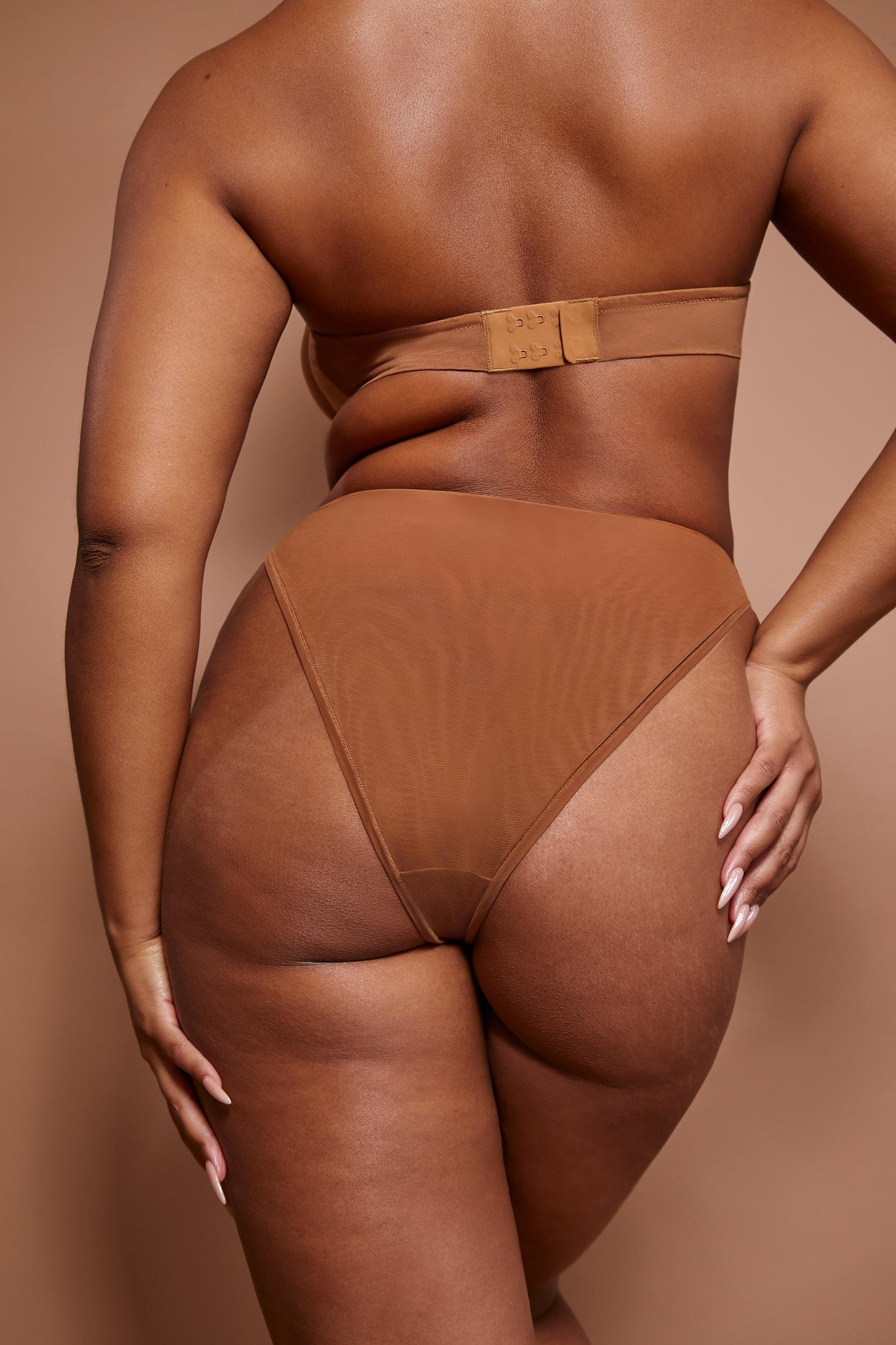 Soft Mesh High Waisted Knicker in Almond Product Image