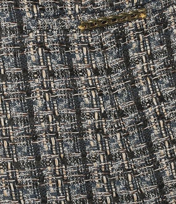 Kasper Plus Size Tweed Long Sleeve Open Front Cardigan Product Image