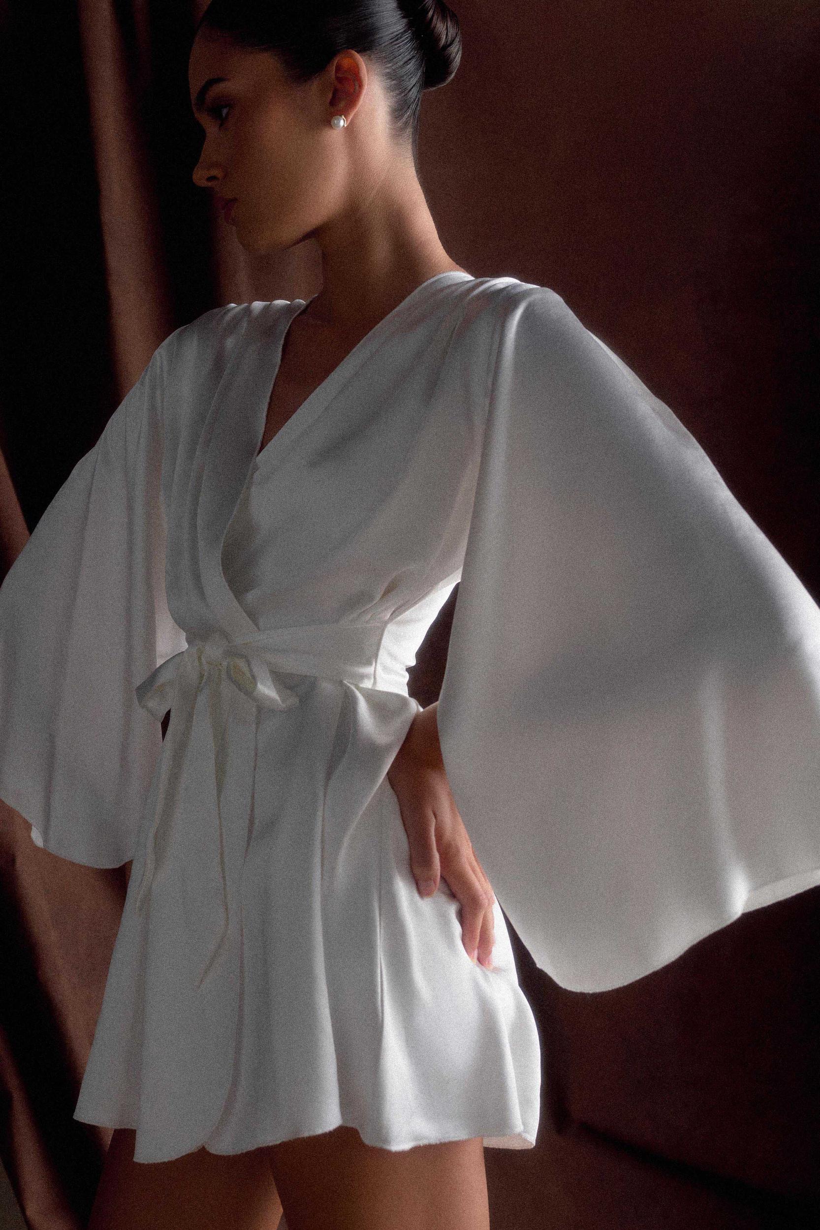 Sterling Satin Bridal Robe - Ivory Product Image