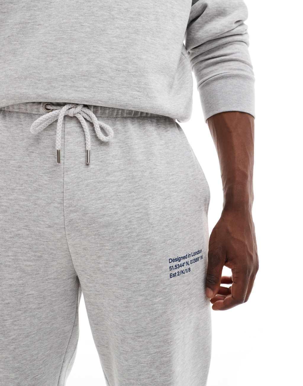 COLLUSION relaxed coordinate print skate sweatpants in gray heather - part of a set Product Image