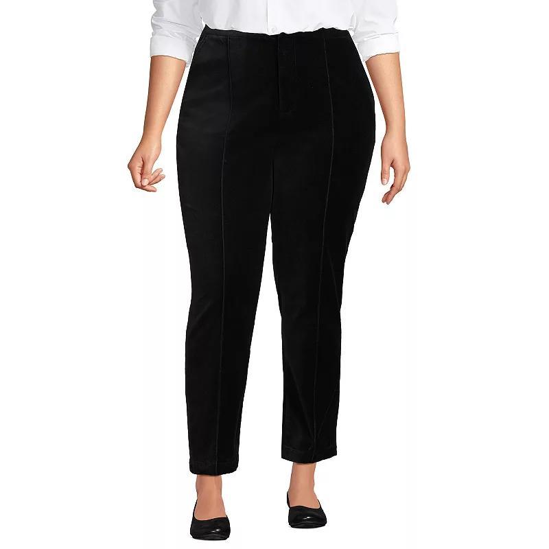 Women's Lands' End Velvet High Rise Pintuck Pencil Ankle Pants,  Product Image