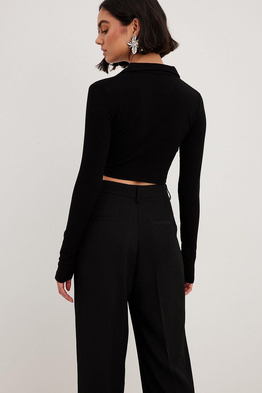 Collar Detail Crop Top Product Image