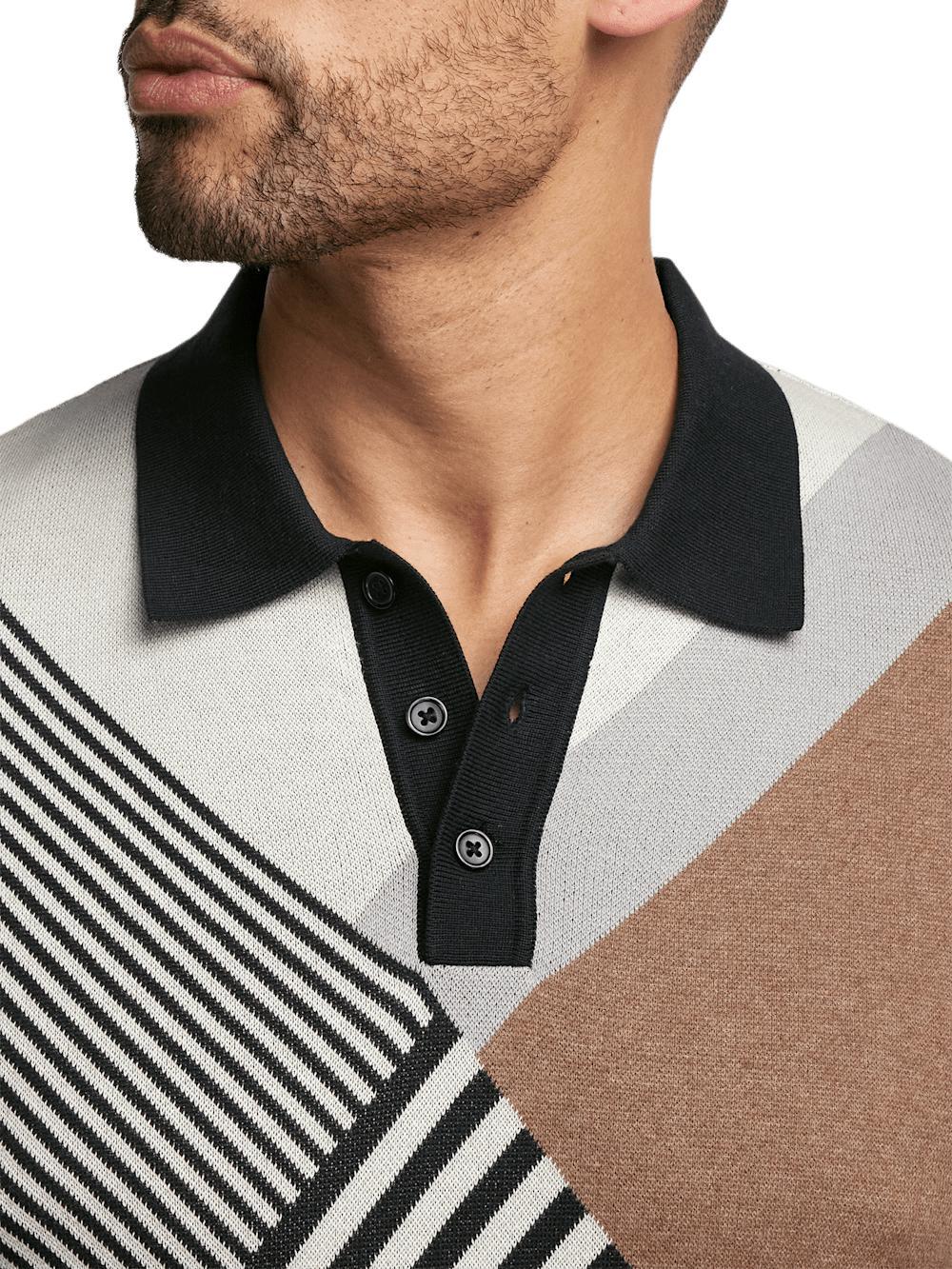 Cotton Three Button Polo - Multi Product Image