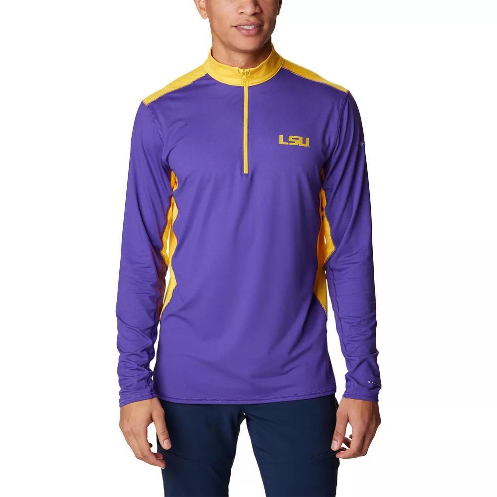 Men's Columbia Purple LSU Tigers Tech Trail™ Omni-Shade Quarter-Zip Top,  Product Image