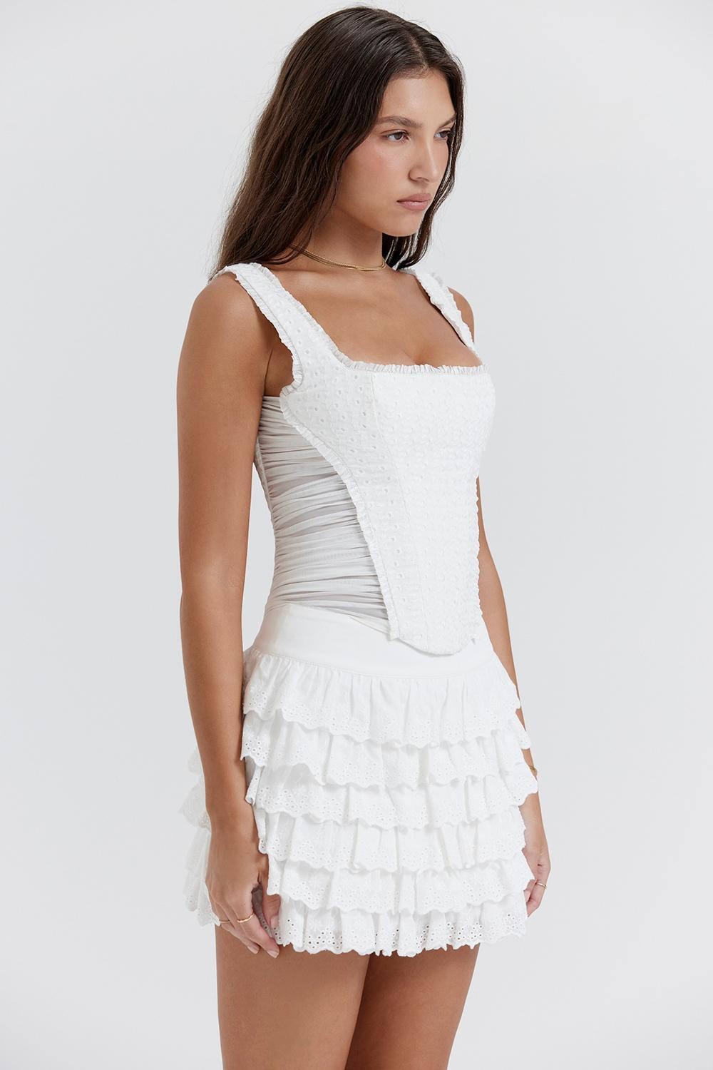 Catalina White Broderie Anglais Corset Product Image