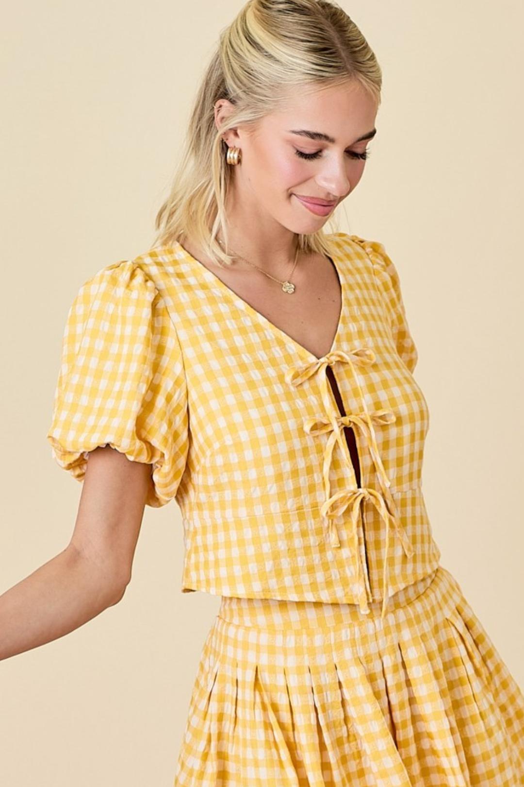 Gingham Bow Top Product Image