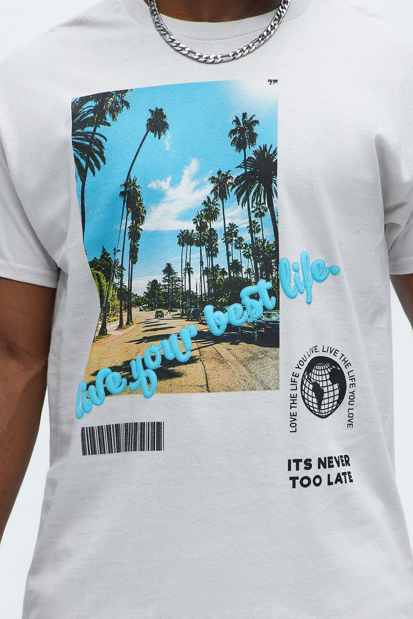 Live Your Best Life Short Sleeve Tee - Light Grey Product Image