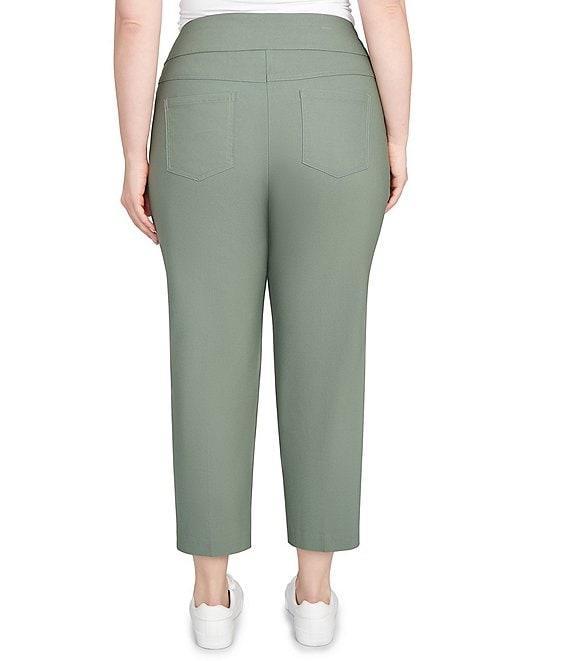 Ruby Rd. Plus Size Silk Tech Straight Leg Pull-On Ankle Pants Product Image