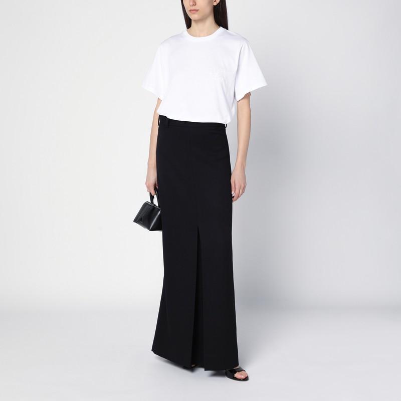 Black Wool-blend Long Skirt Product Image