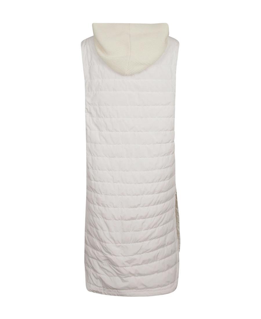 FABIANA FILIPPI Long Quilted Vest In White Product Image