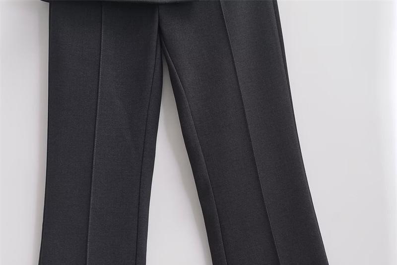 Mid Rise Plain Panel Flared Suit Pants Product Image