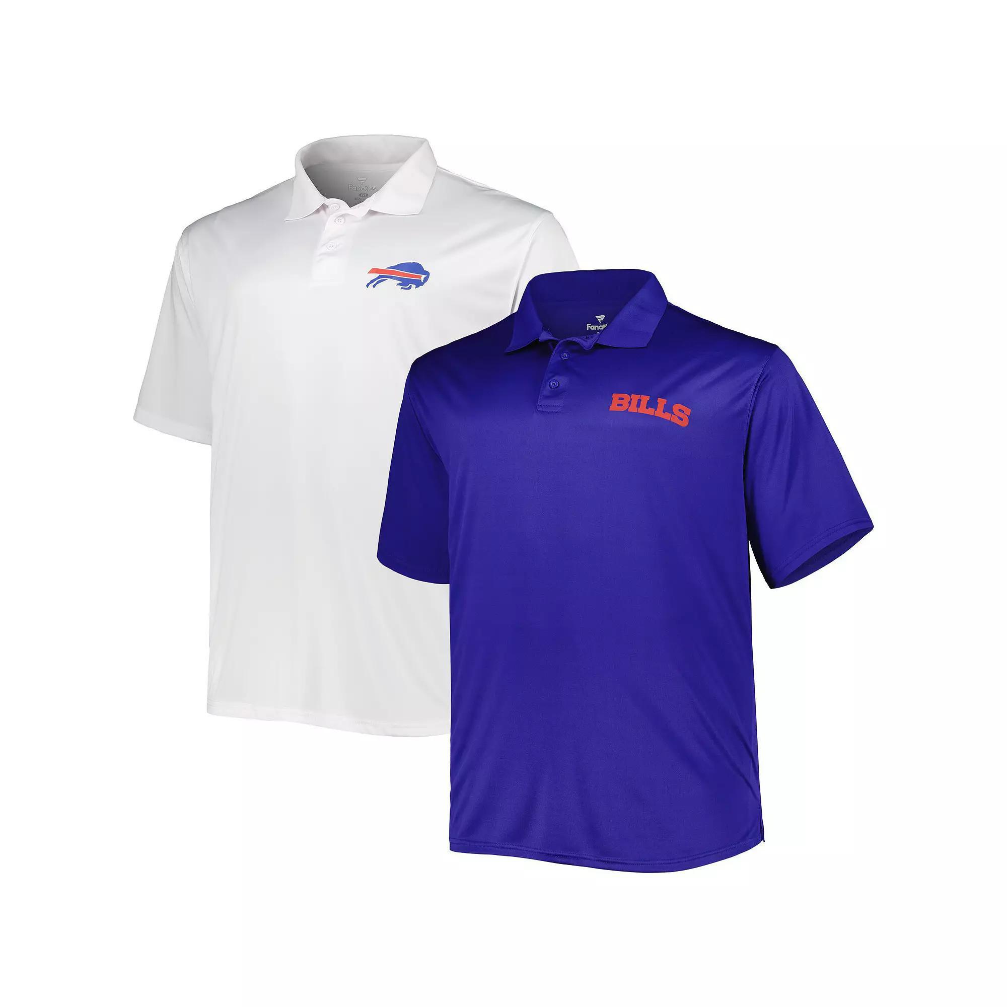 Men's Fanatics Branded Royal/White Buffalo Bills Solid Two-Pack Polo Set, Size: 4XB, Blue Product Image